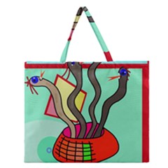 Dancing  Snakes Zipper Large Tote Bag