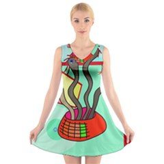 Dancing  Snakes V-neck Sleeveless Skater Dress