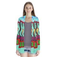 Dancing  Snakes Drape Collar Cardigan