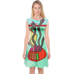 Dancing  Snakes Capsleeve Midi Dress