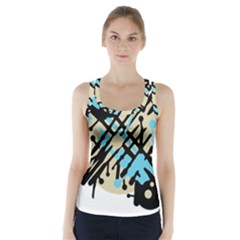 Abstract Decor - Blue Racer Back Sports Top