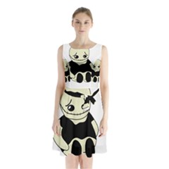 Halloween Sad Monster Sleeveless Chiffon Waist Tie Dress by Valentinaart