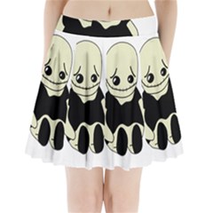 Halloween Sad Monster Pleated Mini Skirt by Valentinaart