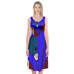 Soldier Flowers  Midi Sleeveless Dress