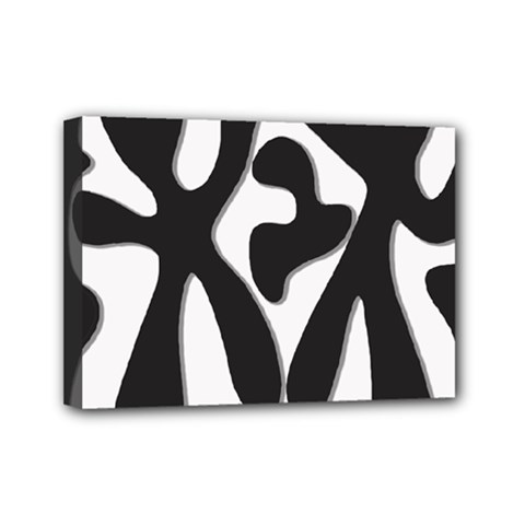 Black And White Dance Mini Canvas 7  X 5  by Valentinaart