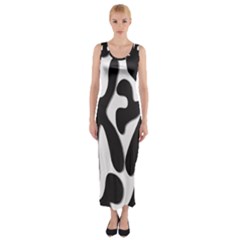 Black And White Dance Fitted Maxi Dress