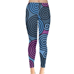 Blue Hypnoses Leggings  by Valentinaart