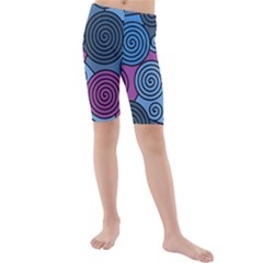 Blue Hypnoses Kid s Mid Length Swim Shorts by Valentinaart