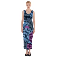 Blue Hypnoses Fitted Maxi Dress