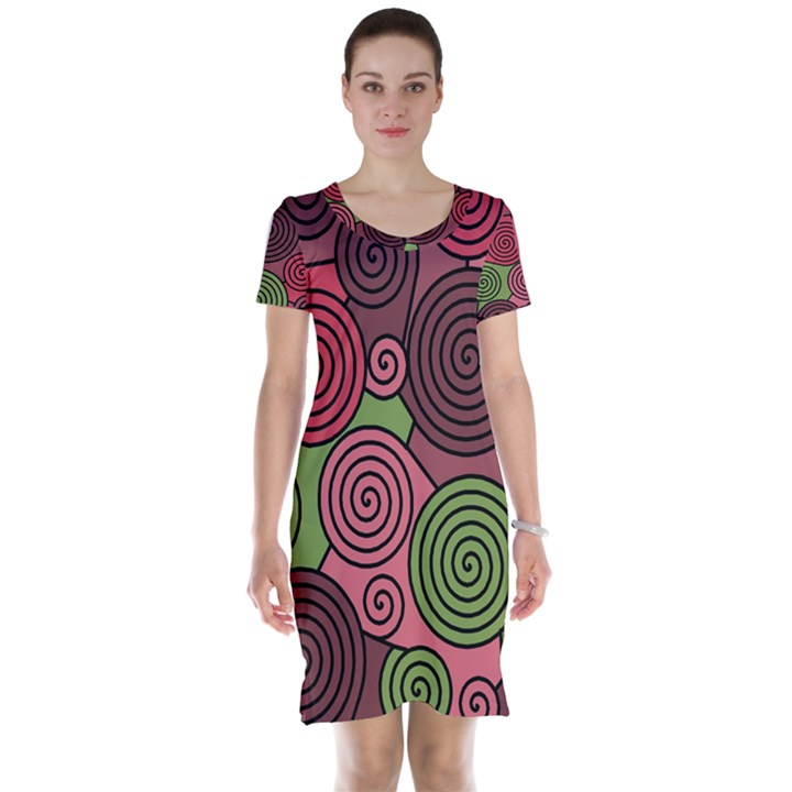 Red and green hypnoses Short Sleeve Nightdress