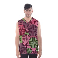 Red And Green Hypnoses Men s Basketball Tank Top by Valentinaart