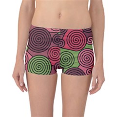 Red And Green Hypnoses Reversible Boyleg Bikini Bottoms by Valentinaart