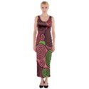 Red and green hypnoses Fitted Maxi Dress View1