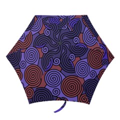 Blue And Red Hypnoses  Mini Folding Umbrellas by Valentinaart