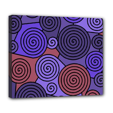 Blue And Red Hypnoses  Deluxe Canvas 24  X 20   by Valentinaart