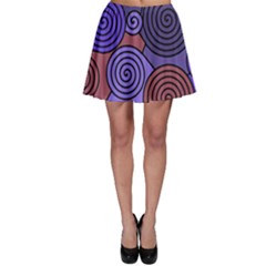 Blue And Red Hypnoses  Skater Skirt by Valentinaart