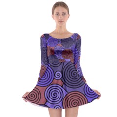 Blue And Red Hypnoses  Long Sleeve Skater Dress by Valentinaart