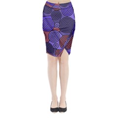 Blue And Red Hypnoses  Midi Wrap Pencil Skirt by Valentinaart