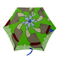 Butterfly And Rhino Mini Folding Umbrellas by Valentinaart