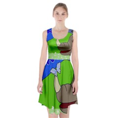 Butterfly And Rhino Racerback Midi Dress