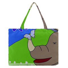 Butterfly And Rhino Medium Zipper Tote Bag