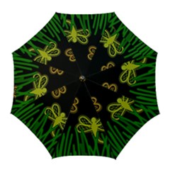 Neon Dragonflies Golf Umbrellas by Valentinaart