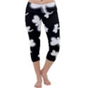 White dragonflies Capri Yoga Leggings View1