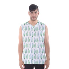 Green Watercolour Leaves Pattern Men s Basketball Tank Top by TanyaDraws