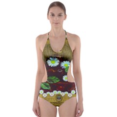 Gothic Bat In The Night Cut-out One Piece Swimsuit