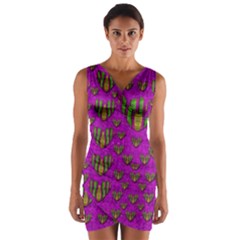 Love In Colors And Heart In Rainbows Wrap Front Bodycon Dress