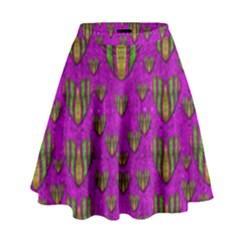 Love In Colors And Heart In Rainbows High Waist Skirt