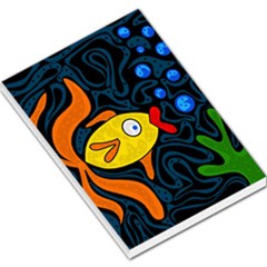 Yellow Fish Large Memo Pads by Valentinaart