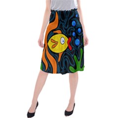 Yellow Fish Midi Beach Skirt