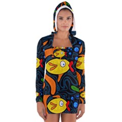 Yellow Fish Women s Long Sleeve Hooded T-shirt