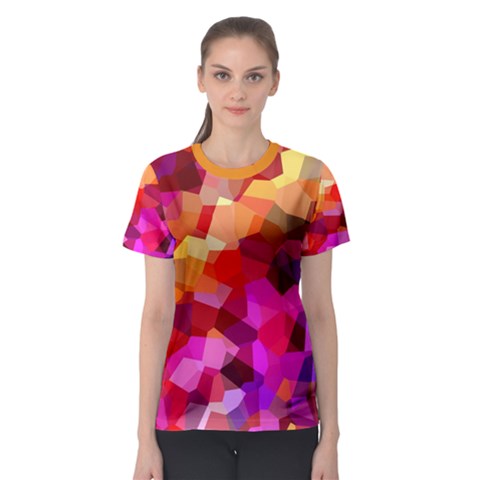 Geometric Fall Pattern Women s Sport Mesh Tee by DanaeStudio