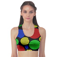 Colorful Hypnoses Sports Bra by Valentinaart