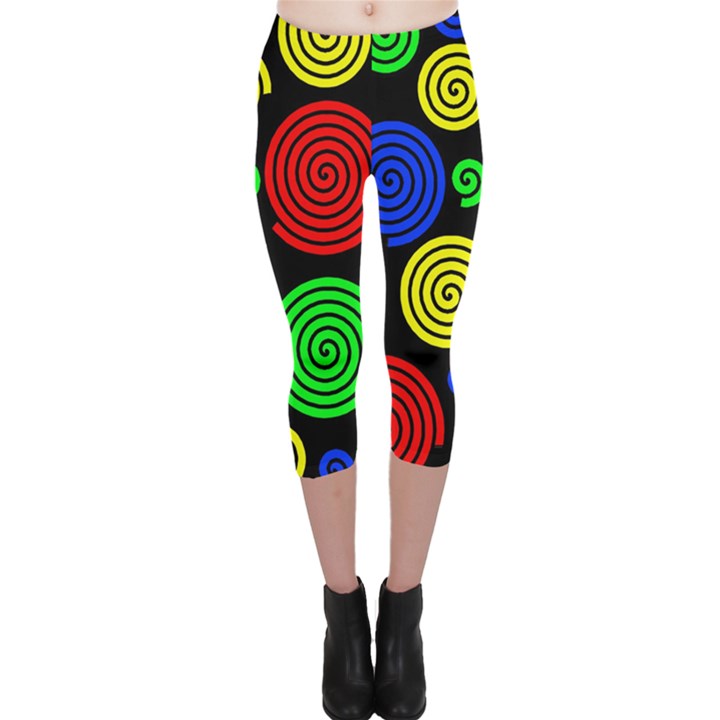 Colorful hypnoses Capri Leggings 