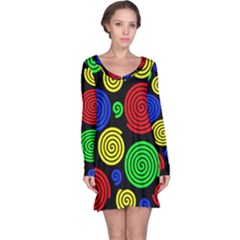 Colorful Hypnoses Long Sleeve Nightdress by Valentinaart