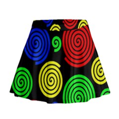 Colorful Hypnoses Mini Flare Skirt