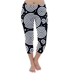 Black And White Hypnoses Capri Winter Leggings 