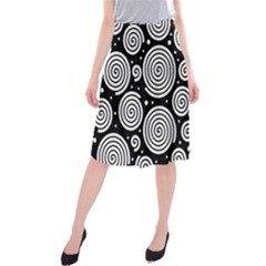 Black And White Hypnoses Midi Beach Skirt