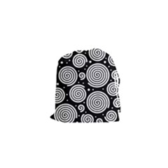 Black And White Hypnoses Drawstring Pouches (xs) 