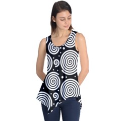 Black And White Hypnoses Sleeveless Tunic