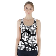 Black And White Hypnoses Racer Back Sports Top by Valentinaart