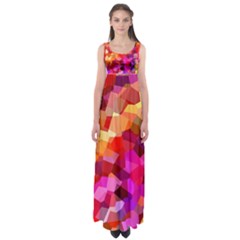 Geometric Fall Pattern Empire Waist Maxi Dress