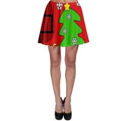 Christmas Sock Skater Skirt by Valentinaart