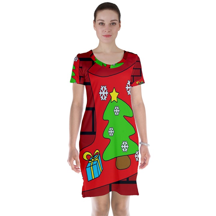 Christmas sock Short Sleeve Nightdress