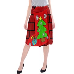 Christmas Sock Midi Beach Skirt by Valentinaart