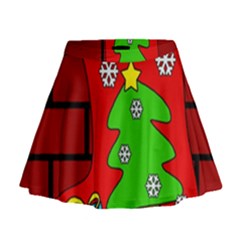 Christmas Sock Mini Flare Skirt by Valentinaart