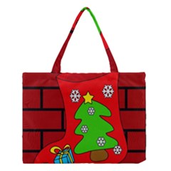 Christmas Sock Medium Tote Bag by Valentinaart